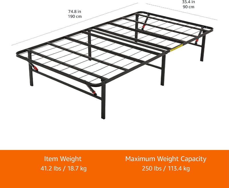 Foldable Platform Bed Frame Tool-Free Assembly Under-Bed Storage
