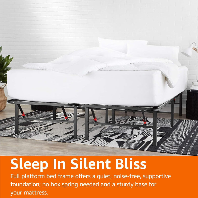 Foldable Platform Bed Frame Tool-Free Assembly Under-Bed Storage