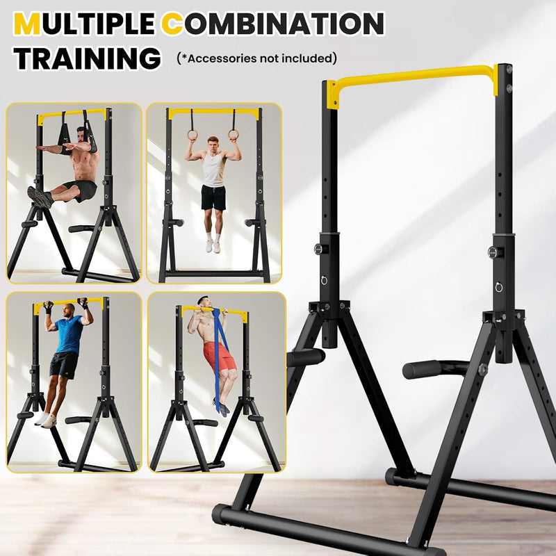 Foldable Power Tower Dip Station Free Standing Pull