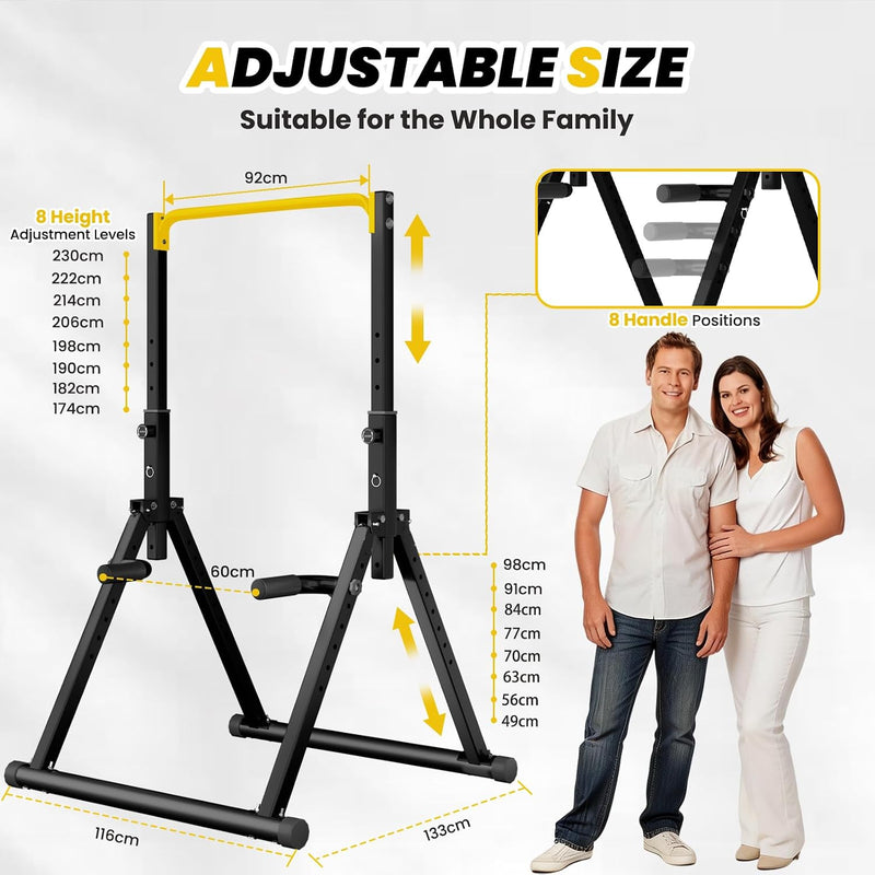 Foldable Power Tower Dip Station Free Standing Pull
