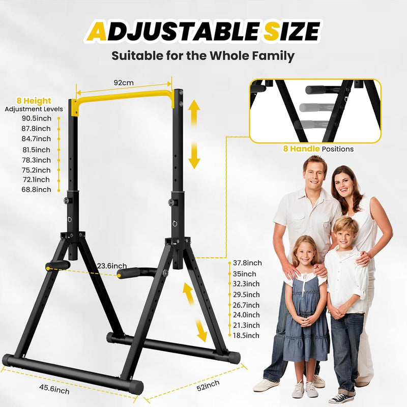 Foldable Power Tower Dip Station Free Standing Pull