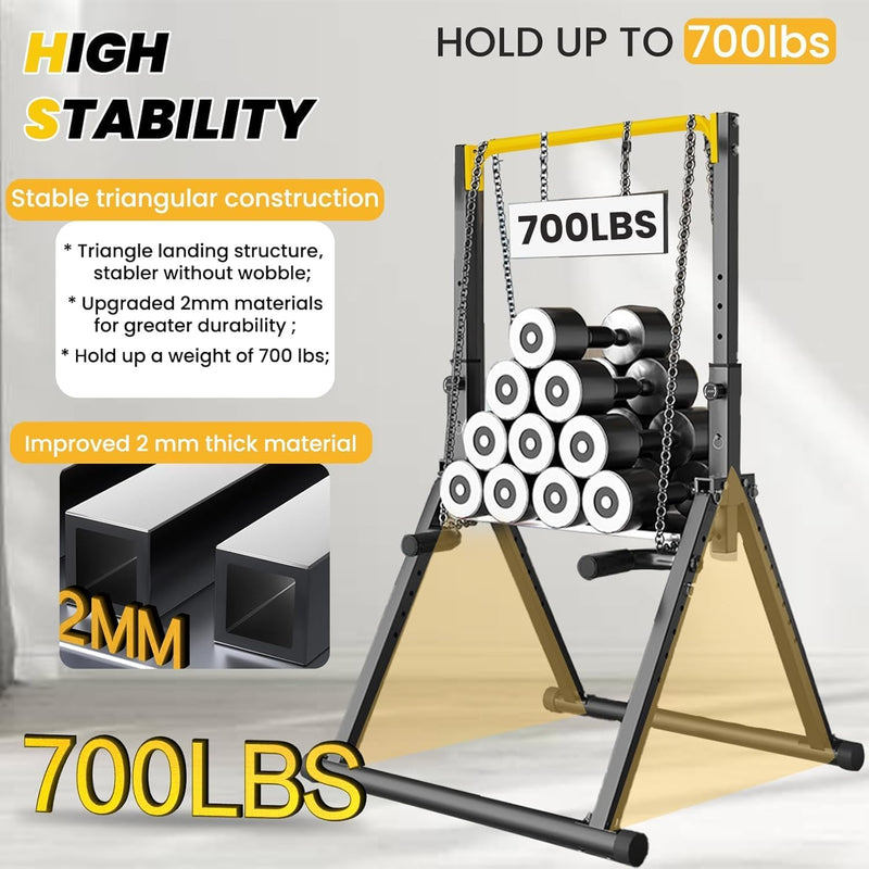 Foldable Power Tower Dip Station Free Standing Pull