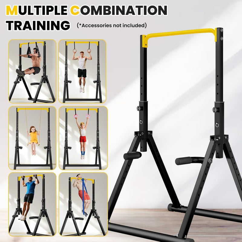 Foldable Power Tower Dip Station Free Standing Pull