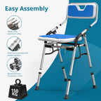 Foldable Shower Chair for Elderly Disabled Adjustable Height