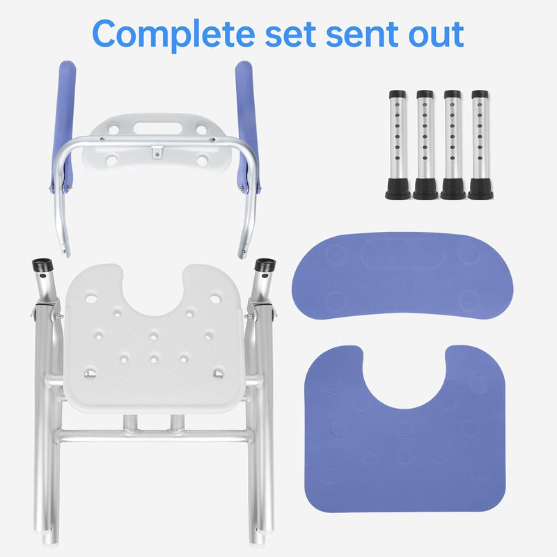 Foldable Shower Chair Bath Stool with Adjustable Height