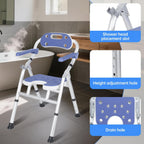 Foldable Shower Chair Bath Stool with Adjustable Height