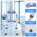 Foldable Shower Chair Bath Stool with Adjustable Height