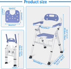 Foldable Shower Chair Bath Stool with Adjustable Height