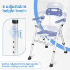 Foldable Shower Chair Bath Stool with Adjustable Height