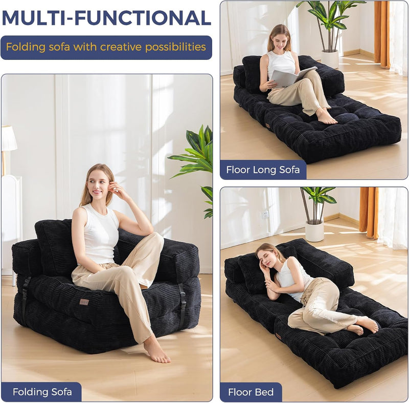 Foldable Sofa Bed Bean Bag Couch Convertible Sleeper