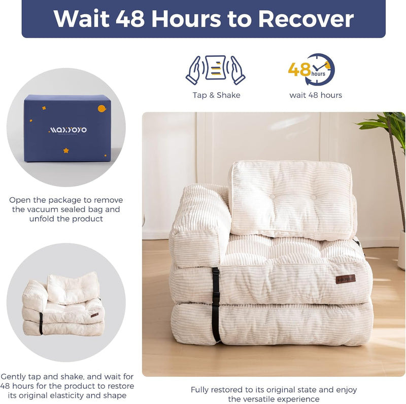 Foldable Sofa Bed Bean Bag Couch Convertible Sleeper