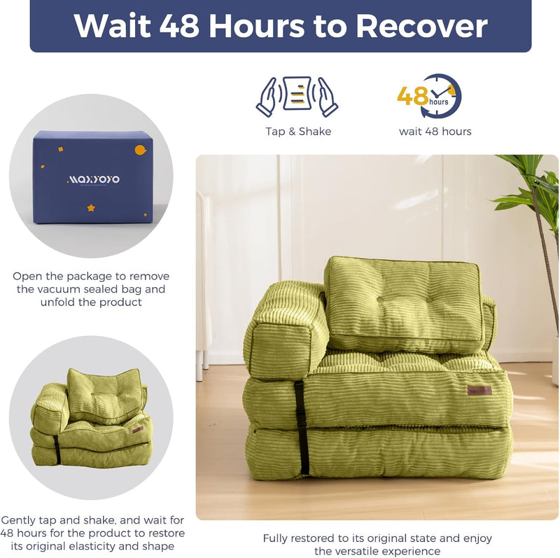 Foldable Sofa Bed Bean Bag Couch Convertible Sleeper