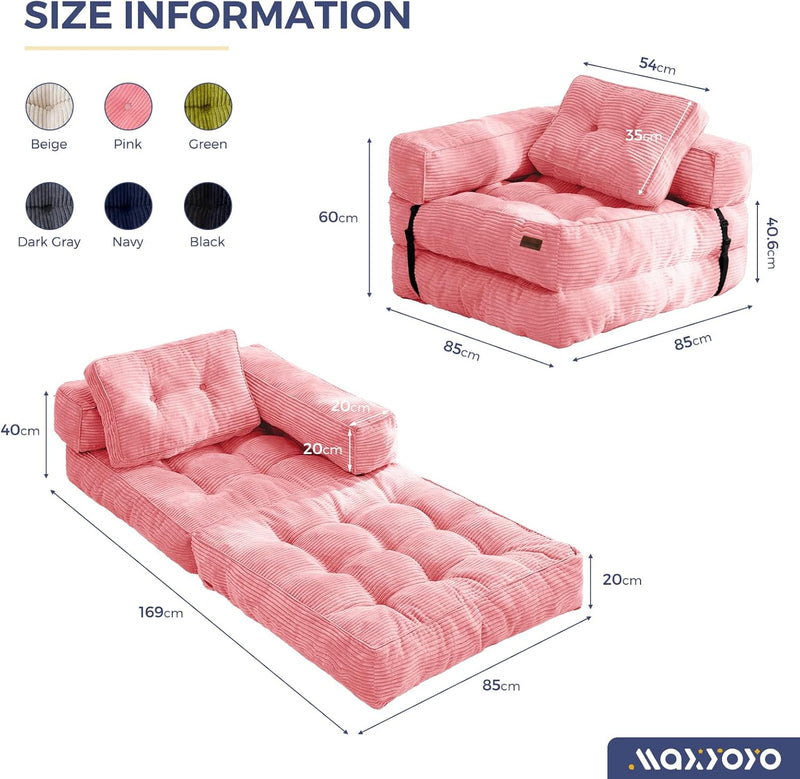 Foldable Sofa Bed Bean Bag Couch Convertible Sleeper