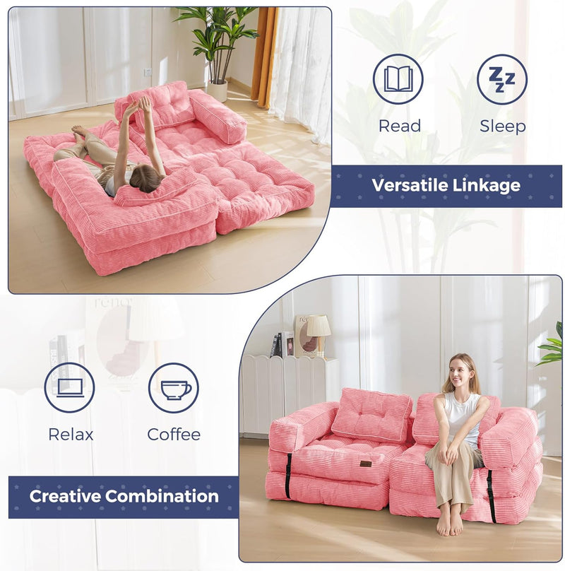 Foldable Sofa Bed Bean Bag Couch Convertible Sleeper