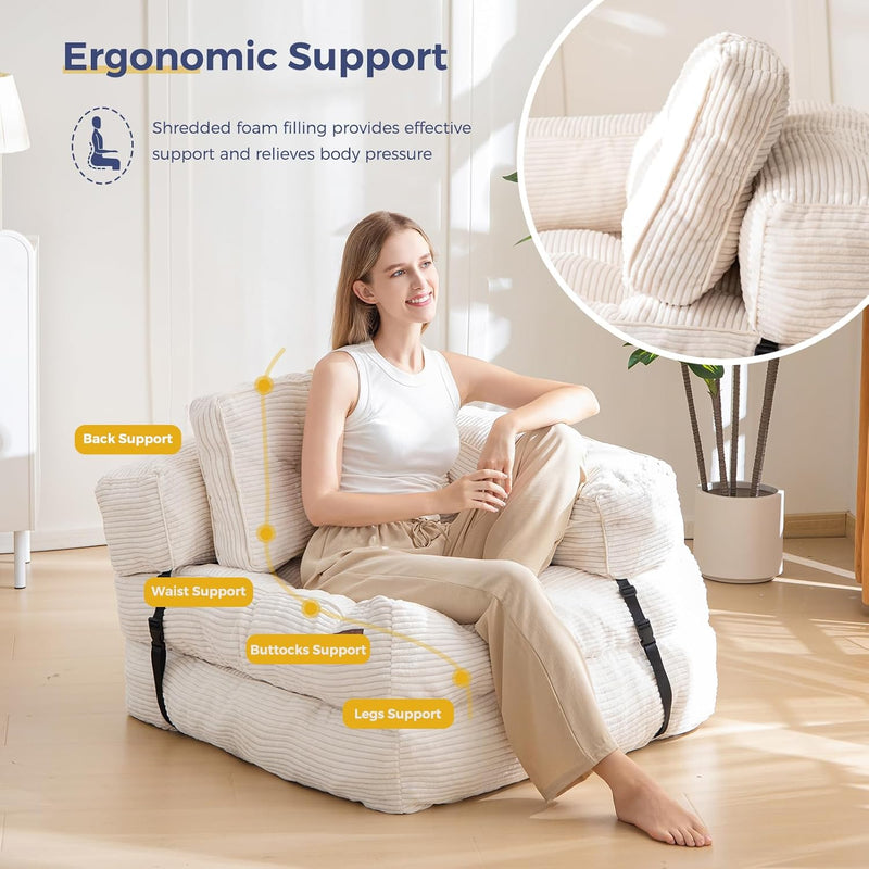 Foldable Sofa Bed Bean Bag Couch Convertible Sleeper