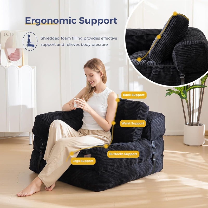 Foldable Sofa Bed Bean Bag Couch Convertible Sleeper