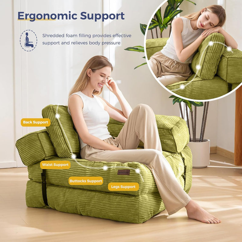 Foldable Sofa Bed Bean Bag Couch Convertible Sleeper