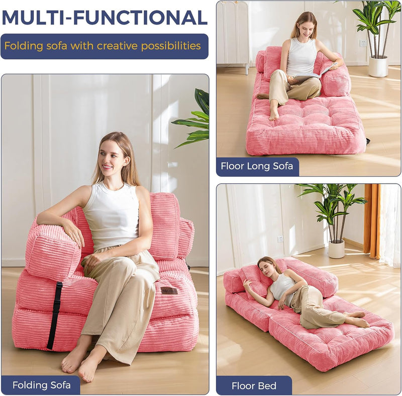 Foldable Sofa Bed Bean Bag Couch Convertible Sleeper