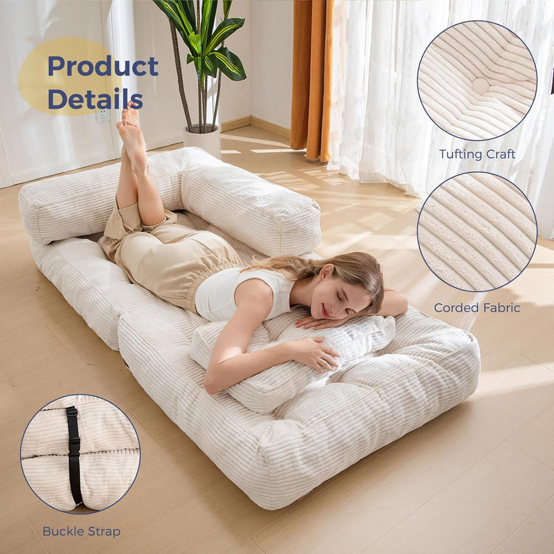 Foldable Sofa Bed Bean Bag Couch Convertible Sleeper