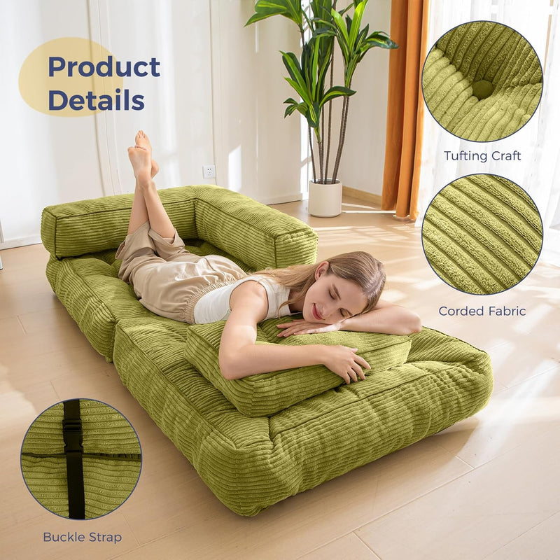 Foldable Sofa Bed Bean Bag Couch Convertible Sleeper