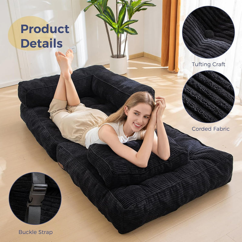 Foldable Sofa Bed Bean Bag Couch Convertible Sleeper