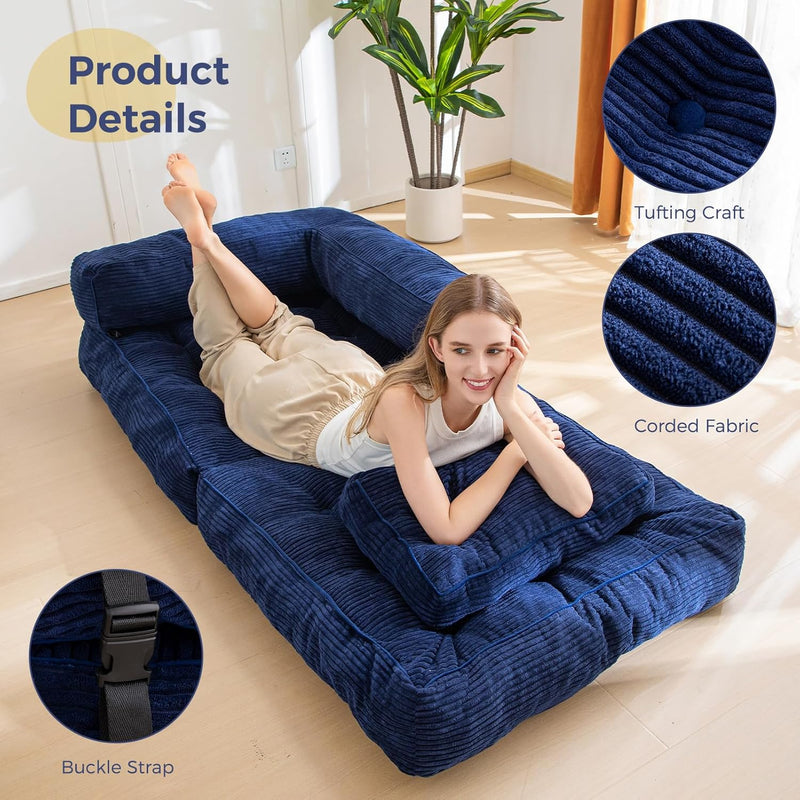 Foldable Sofa Bed Bean Bag Couch Convertible Sleeper