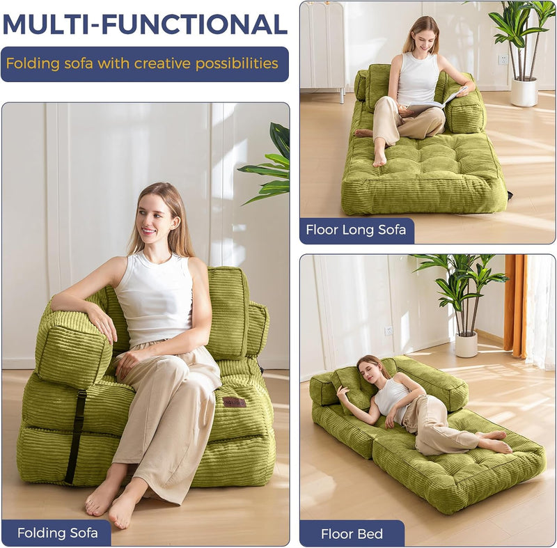 Foldable Sofa Bed Bean Bag Couch Convertible Sleeper