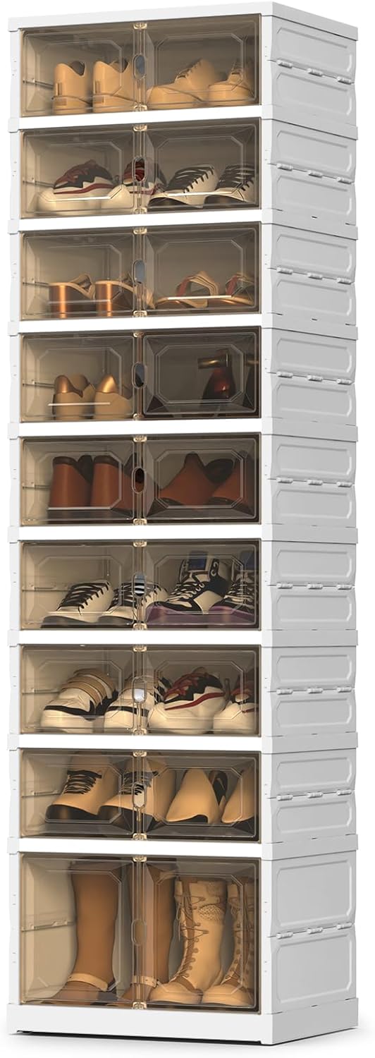 Foldable Stackable Shoe Storage Cabinet 9 Tiers Organiser