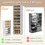 Foldable Stackable Shoe Storage Cabinet 9 Tiers Organiser