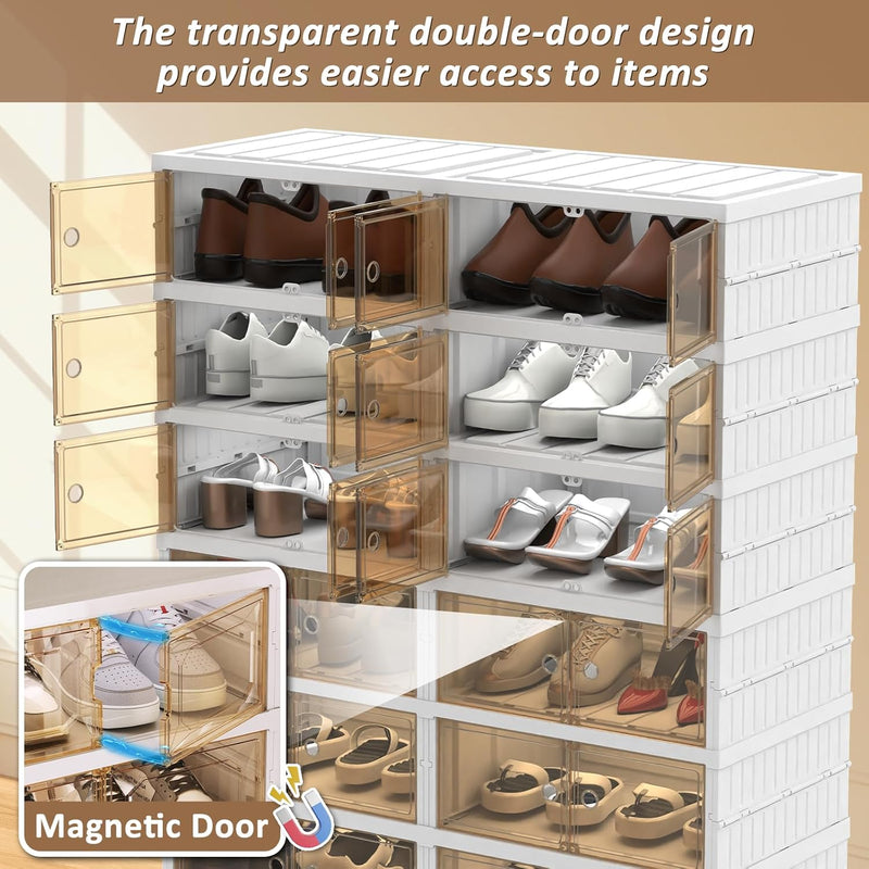 Foldable Stackable Shoe Storage Cabinet 9 Tiers Organiser