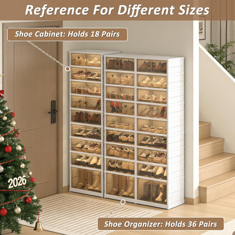 Foldable Stackable Shoe Storage Cabinet 9 Tiers Organiser