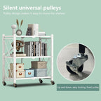 Foldable Storage Shelf Unit on Wheels Kitchen Shelves