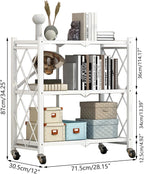 Foldable Storage Shelf Unit on Wheels Kitchen Shelves
