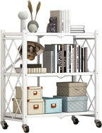 Foldable Storage Shelf Unit on Wheels Kitchen Shelves