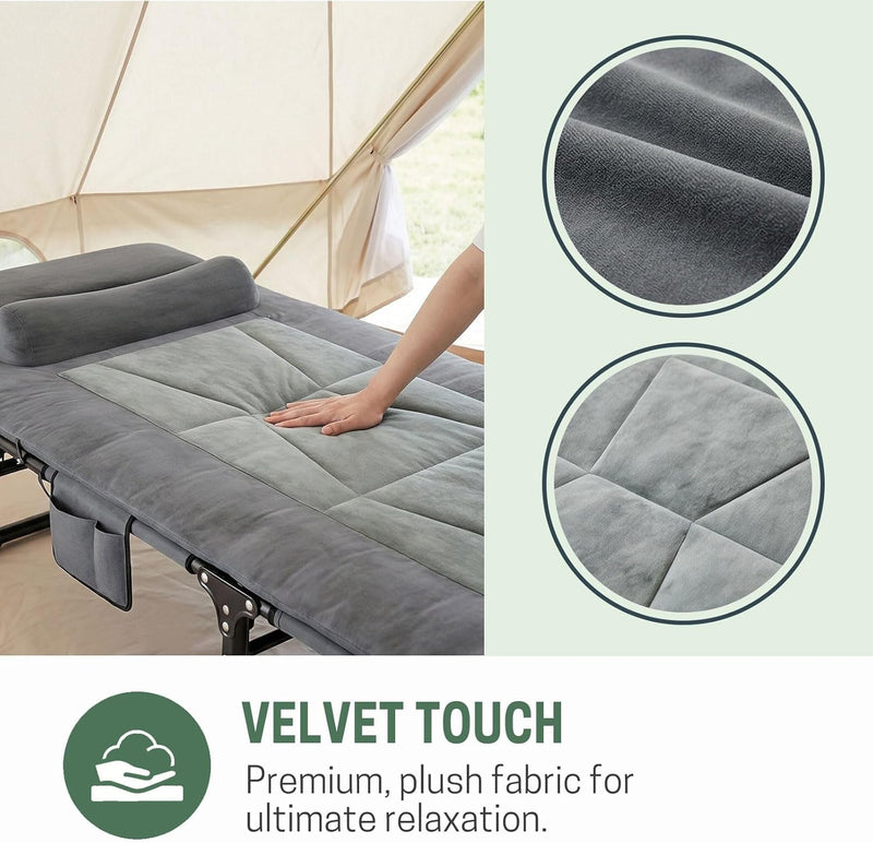Foldable Sun Lounger Adjustable 4 Position Reclining Chaise
