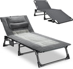 Foldable Sun Lounger Adjustable 4 Position Reclining Chaise