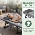 Foldable Sun Lounger Adjustable 4 Position Reclining Chaise