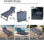Foldable Sun Lounger with 4-Position Adjustable Backrest