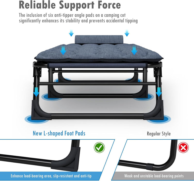 Foldable Sun Lounger with 4-Position Adjustable Backrest