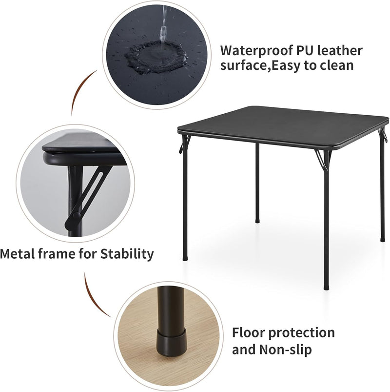 80CM Square Folding Card Table Foldable