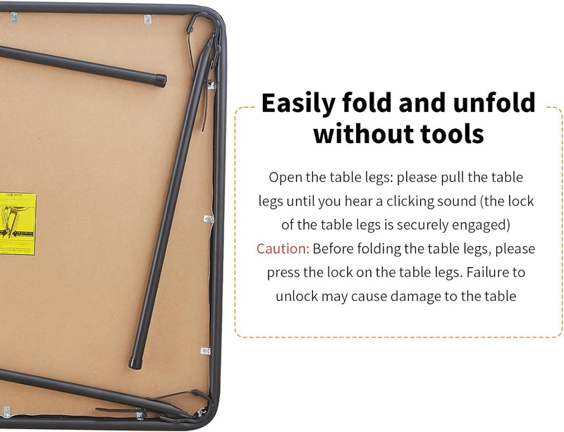 80CM Square Folding Card Table Foldable