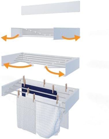 Foldable Wall Mounted Clothes Rack Retractable Drying Rack