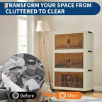 Foldable Wardrobe 44.9in Plastic Folding