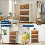 Foldable Wardrobe 44.9in Plastic Folding