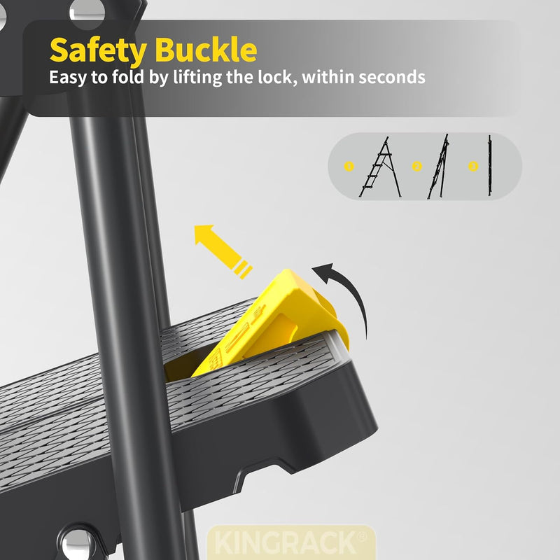 Folding 4-Step Ladder with Tool Tray