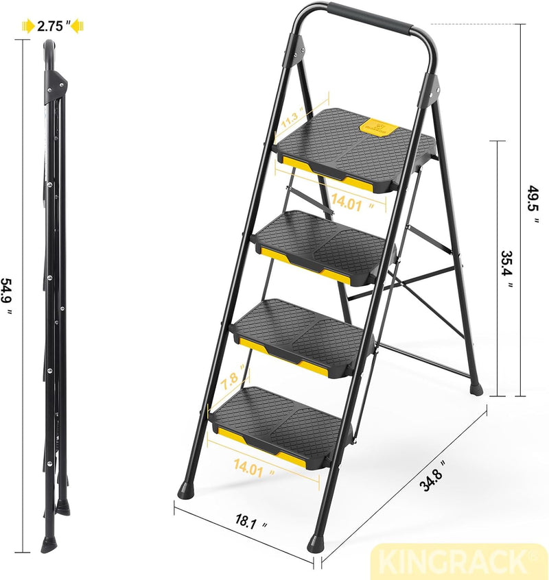 Folding 4-Step Ladder with Tool Tray