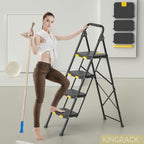 Folding 4-Step Ladder with Tool Tray