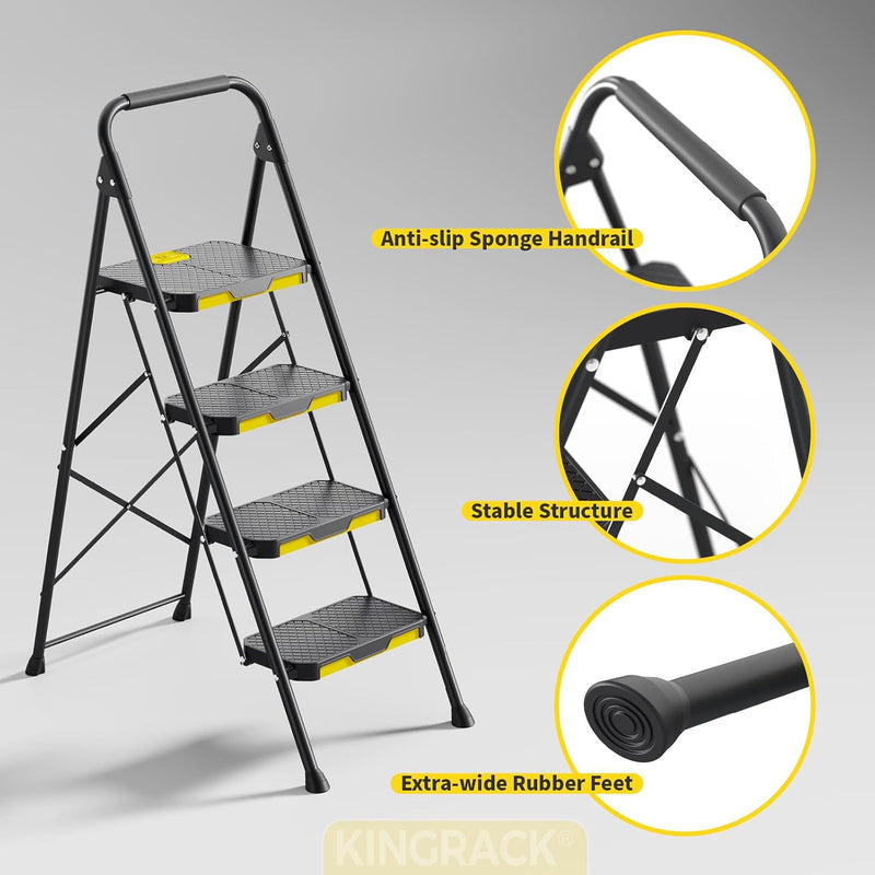 Folding 4-Step Ladder with Tool Tray
