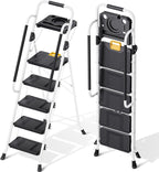 Folding 5-Step Ladder Capacity Step Stool with Safety