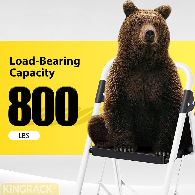 Folding 5-Step Ladder Capacity Step Stool with Safety